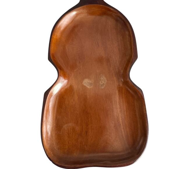 Vintage Wooden Violin Shaped Tray Made in Haiti - Picture 3 of 8